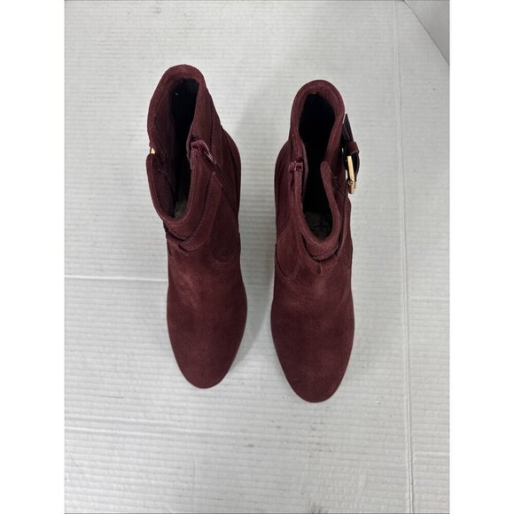 Diba Sleek Bootie Boot Women's 8M Burgundy Suede Stacked Heel NWOB 9336 - Picture 7 of 14
